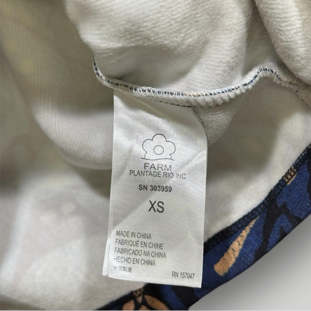 NWT FARM RIO Blue Macaw Forest‎ Sweatshirt Sz XS - Picture 6 of 10